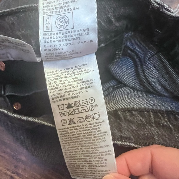 Levi’s Washed Gray Black Ribcage Straight Women's Jeans - Picture 9 of 11